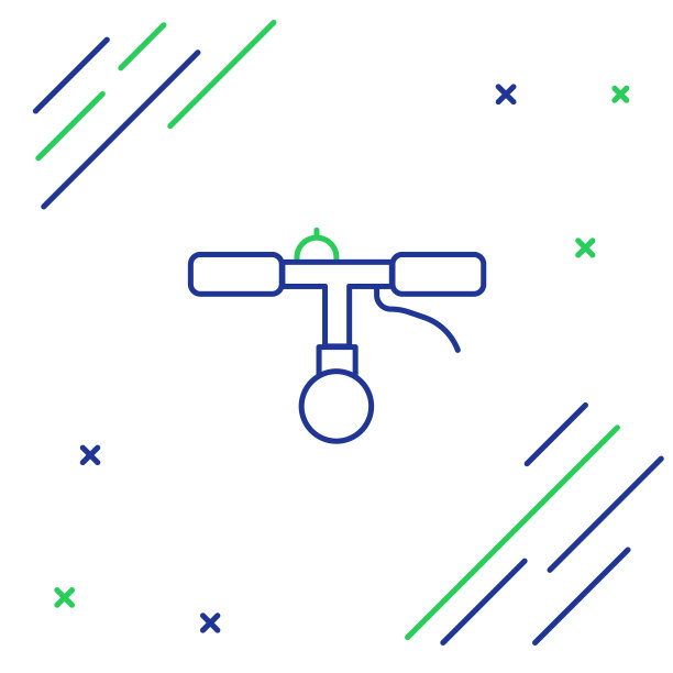 线自行车把手图标孤立在白色背景。色彩斑斓的轮廓的概念。向量图片下载