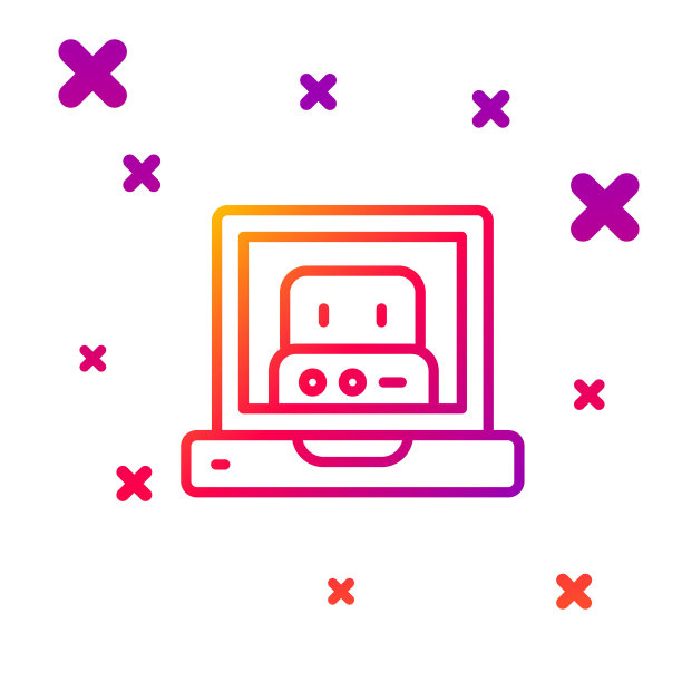 在白色背景上创建孤立的机器人图标。人工智能，机器学习，云计算。梯度随机动态形状。向量图片下载