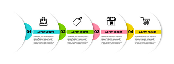 设置线上购物袋与销售，标签模板价格标签，市场商店购物车和刷新。业务信息模板。向量图片下载