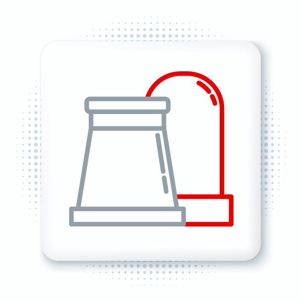 线石油和天然气工业厂房图标孤立在白色背景上。色彩斑斓的轮廓的概念。向量图片下载