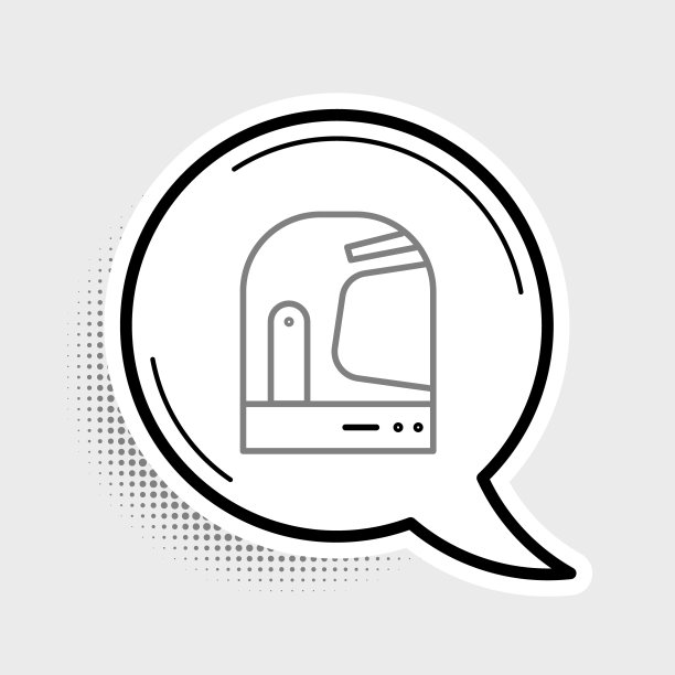 线宇航员头盔图标孤立在灰色背景上。色彩斑斓的轮廓的概念。向量图片下载