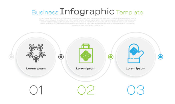 集圣诞星、圣诞纸袋、圣诞手套于一体。业务信息模板。向量图片下载