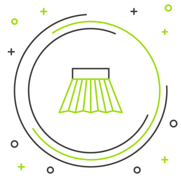 线裙图标孤立在白色背景上。色彩斑斓的轮廓的概念。向量图片下载