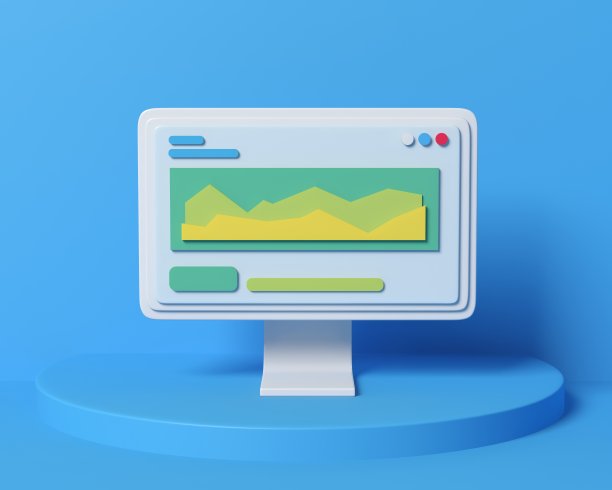 有信息和数据图的台座上的计算机图片下载