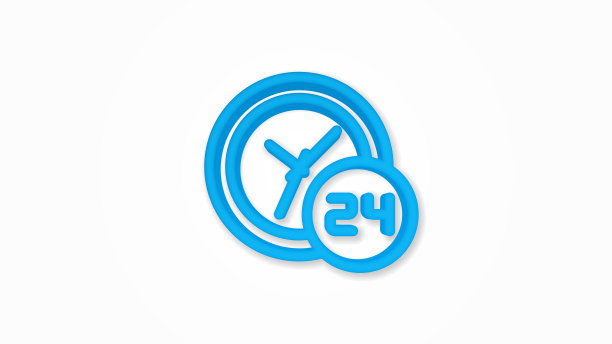 24小时，24小时，昼夜3d逼真的线图标。矢量图图片下载