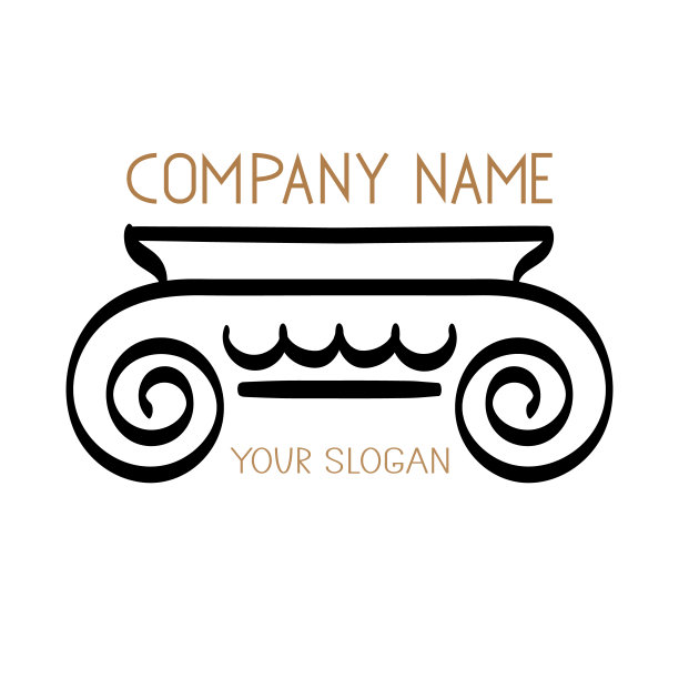 古典柱式建筑元素。手绘柱形图片下载