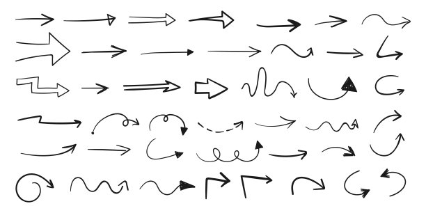 手绘箭头图标集合图片下载