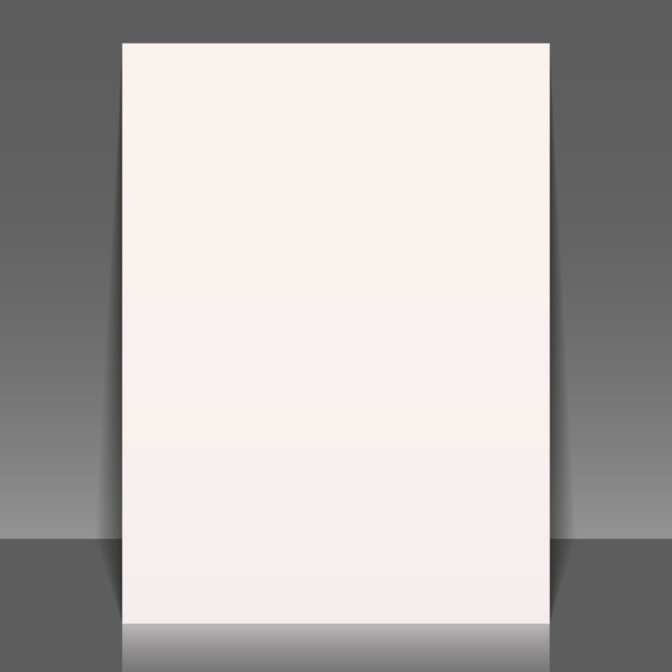 空白纸与阴影的背景。矢量白色块页A4格式。3d逼真的图片模型图片下载