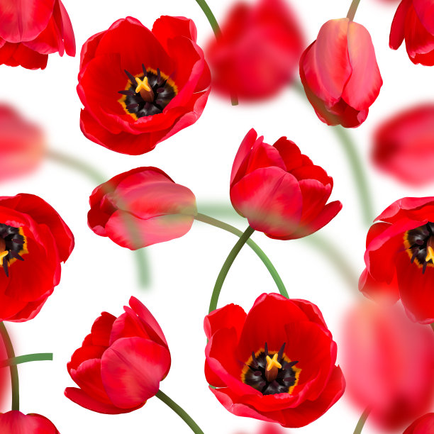 郁金香无缝模式图片下载