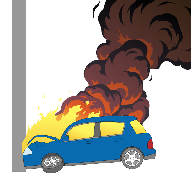 白色背景上孤立的车祸图片下载