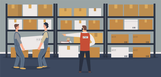 仓库或储藏室:仓库管理员或装卸工人图片下载