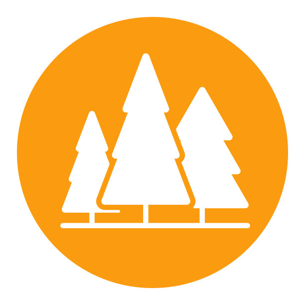 针叶林矢量字形图标。自然标志图片下载