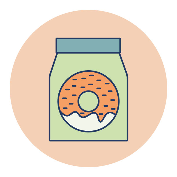 快餐外卖带走纸袋的图标。图片下载