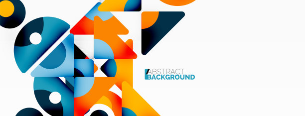 创造性的几何壁纸。最小的抽象背景。三角形和圆形组成矢量插图墙纸横幅背景或着陆页图片下载