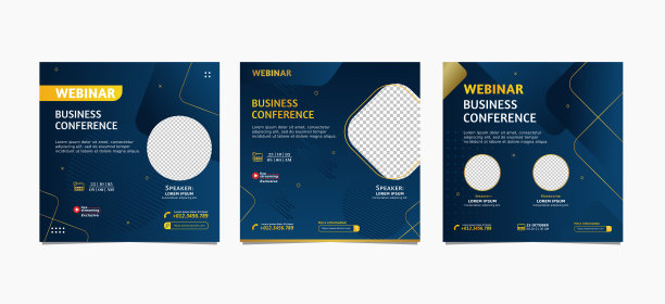 一套研讨会社交媒体帖子模板图片下载