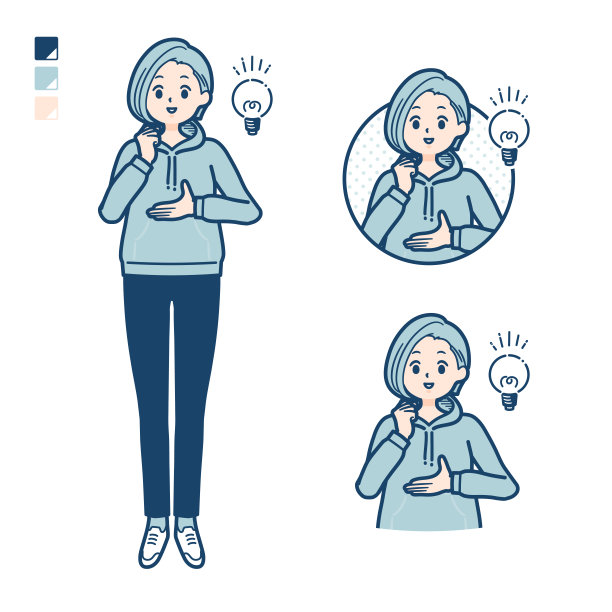 一名穿着连帽衫的年轻女子想出了这些图片图片下载