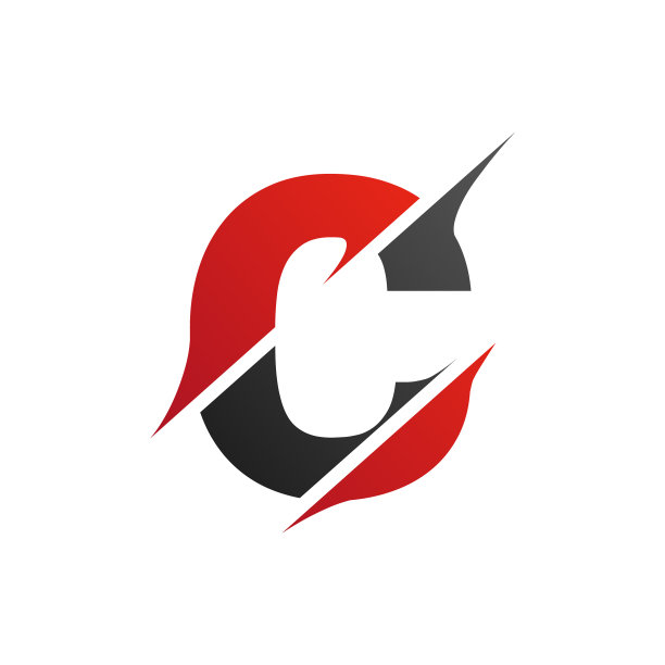 首字母c切片风格logo模板设计图片下载