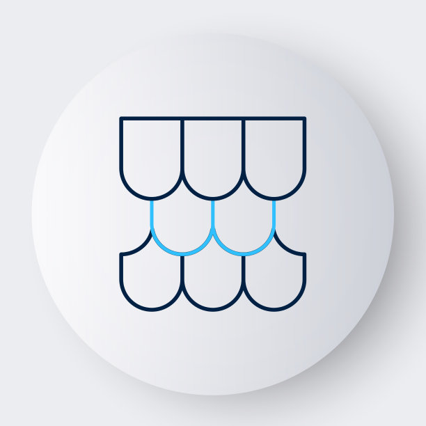 线屋顶瓦图标孤立在白色背景图片下载