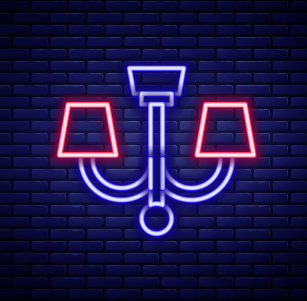 发光的霓虹灯线吊灯图标孤立上图片下载