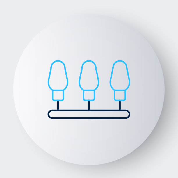 线圣诞灯图标孤立在白色上图片下载