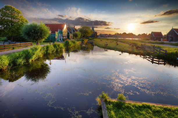 荷兰风车，桑斯风车 - 赞丹，阿姆斯特丹附近图片下载