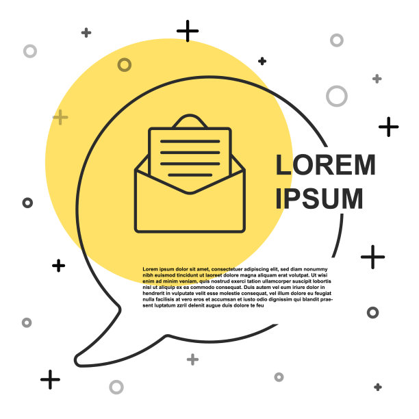 黑色线信封与圣诞派对图片下载