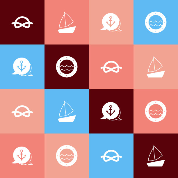 设置波普艺术航海绳结游艇帆船图片下载