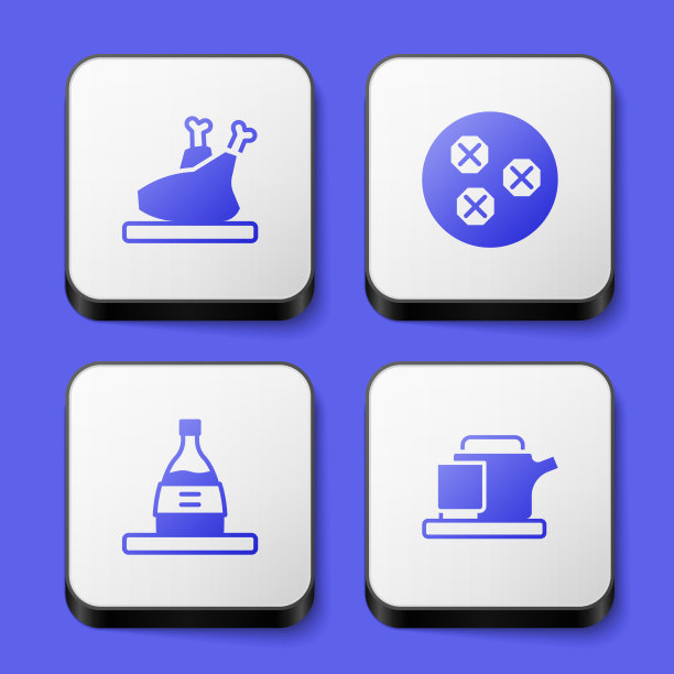 设置烤火鸡或鸡肉馄饨的瓶子图片下载