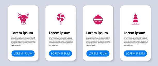 圣诞树球、棒棒糖和驯鹿图片下载