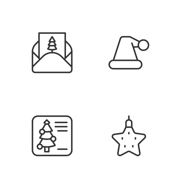 集行圣诞明星明信片信封和图片下载