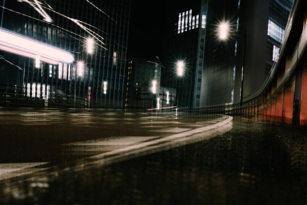 夜间高速公路，轻轨图片下载