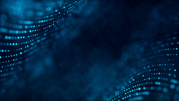 发光粒子运动的数字背景。复杂的大数据技术。3 d渲染。图片下载