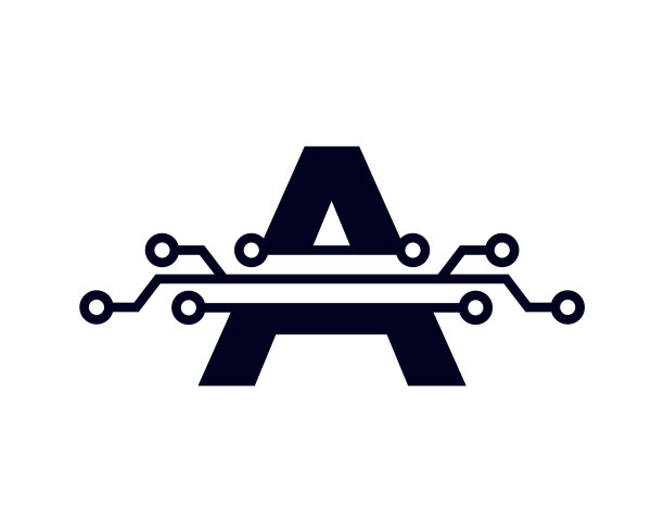 技术字母A未来主义标志模板图片下载