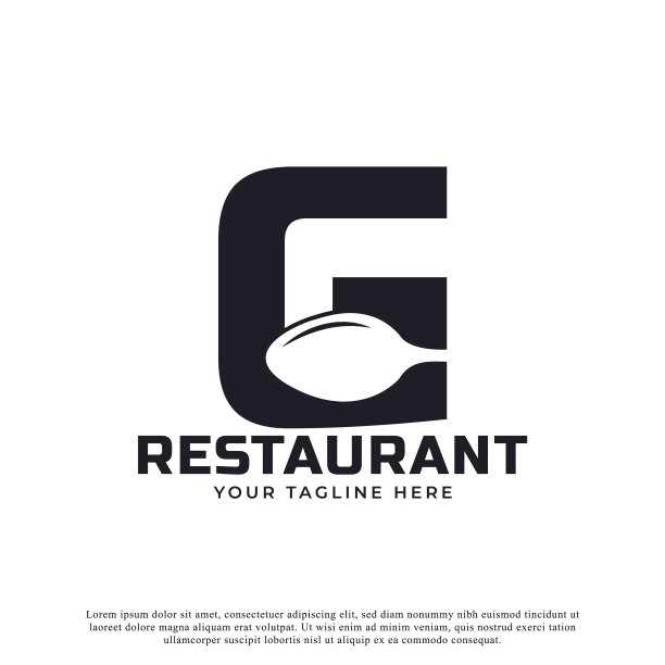 餐厅标志首字母g与匙叉图片下载