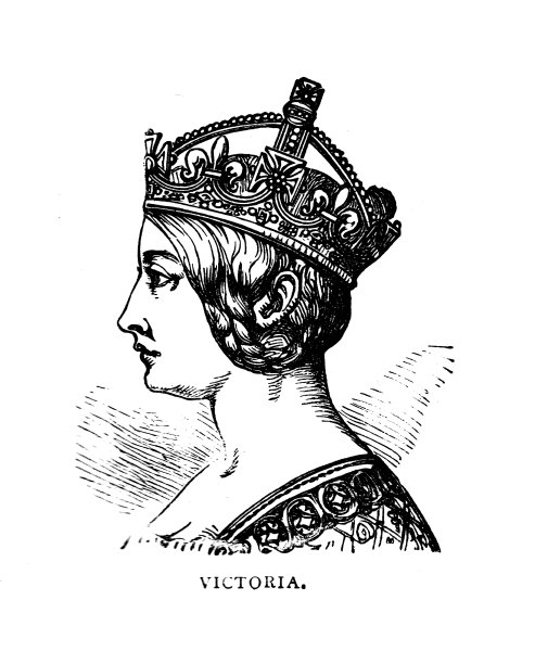 19世纪维多利亚女王年轻时的肖像;维多利亚女王的生活和统治1886-87图片下载