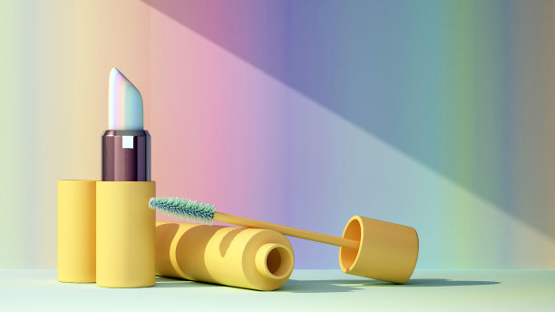 各种颜色的口红和睫毛膏图片下载