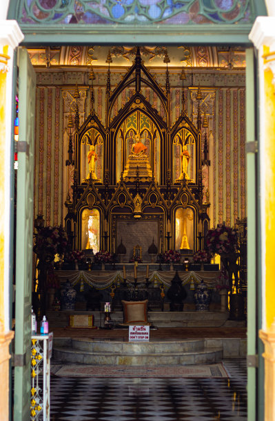 佛寺是哥特式风格的建筑和装饰。图片下载