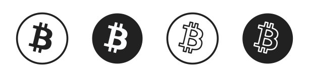 比特币图标集。BTC。加密货币。矢量图图片下载
