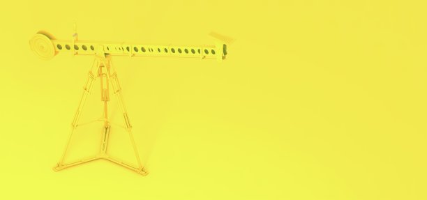 黄色相机起重机3d插图3d渲染图片下载