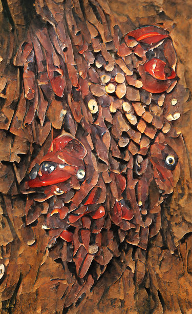 有红色宝石的树苔图片下载