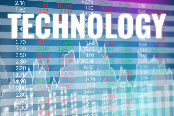 股票市场板块技术在蓝色金融背景下与数字和图表。金融市场的概念图片下载