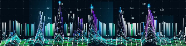 摘要技术背景与色线和暗色数据有关。分析数字算法的可视化演示。大数据。计算的概念。商业、科技横幅。大数据。图片下载