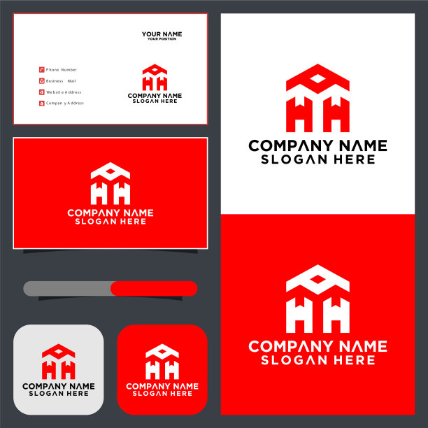 Hh字行屋地产徽标首页图片下载