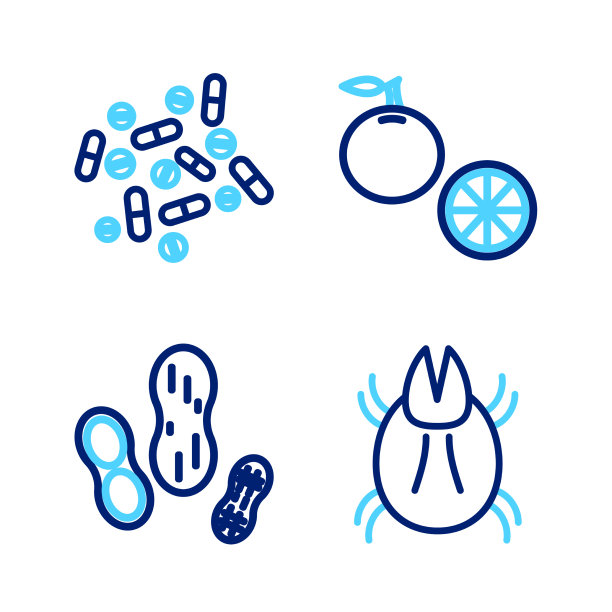 集寄生虫、螨虫、花生、橘子、水果于一体图片下载