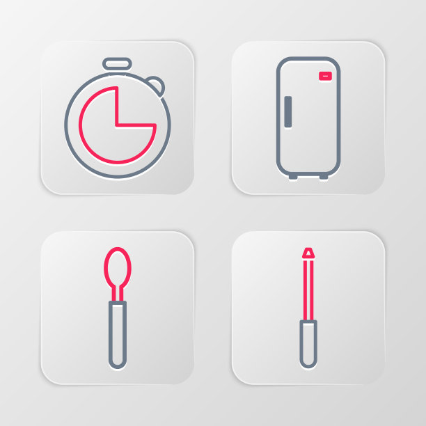 设置线磨刀器、勺子、冰箱和图片下载