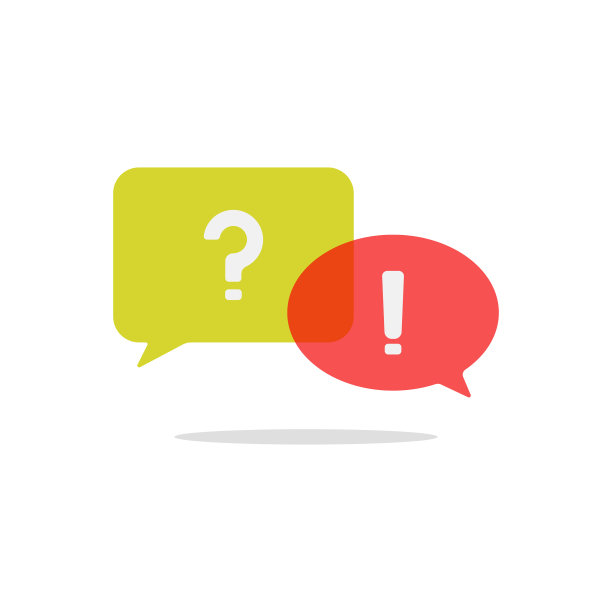 感叹号和问号在语音气泡图标矢量设计。图片下载