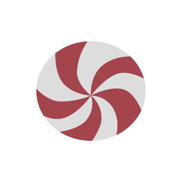 圣诞节圆形糖果图标。没有包装纸的粉色条纹糖果。白色矢量插图图片下载