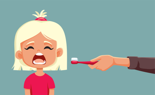 父母拿着牙刷给女儿讲解牙齿护理图片下载