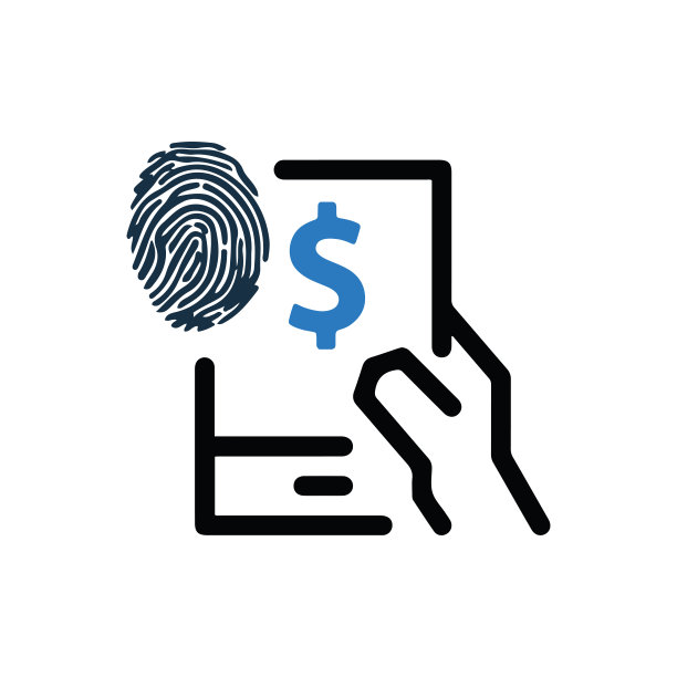 现金支付或指纹手图标图片下载