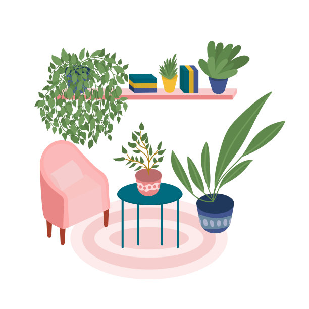 客厅室内插画图片下载